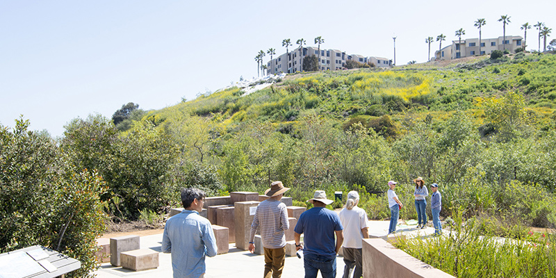 A group of people tour Ballona Discover Park