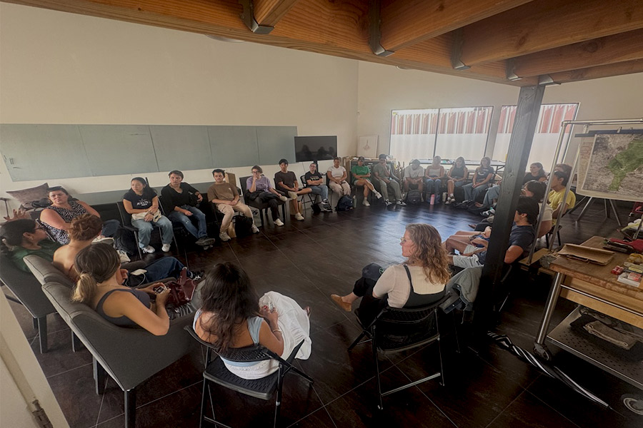 LMU Students in a large circle of chairs