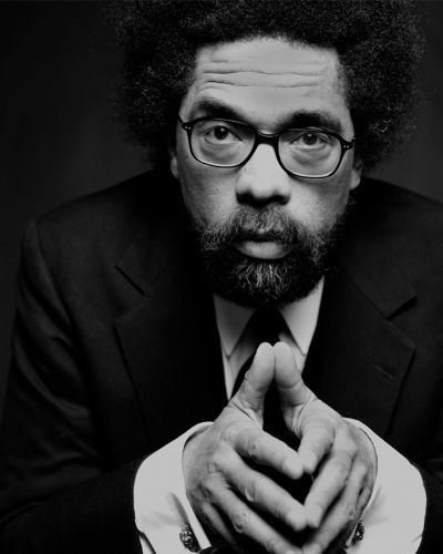 Cornel West portrait black and white