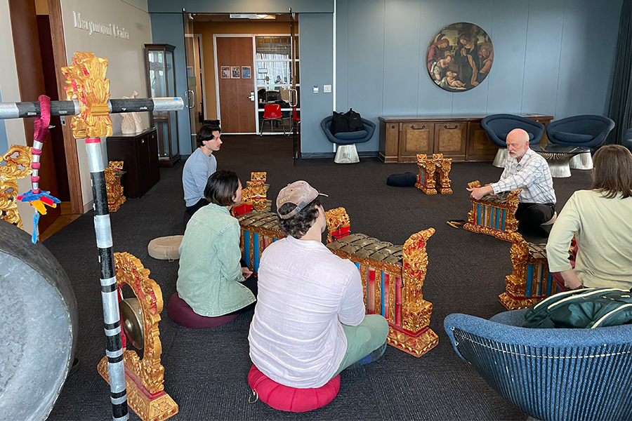 LMU Student participate in a Marymount Musical Event