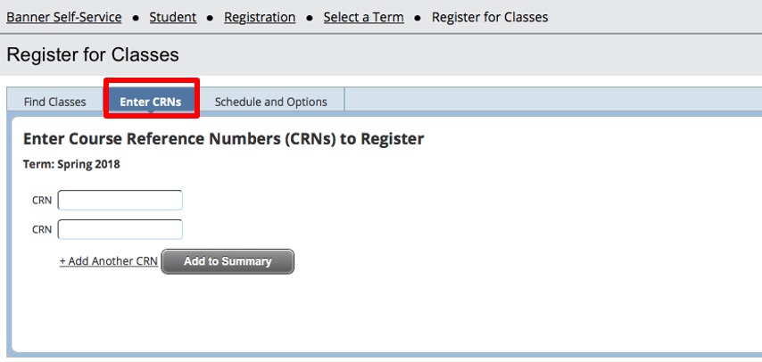 Prowl Register for Class Screen