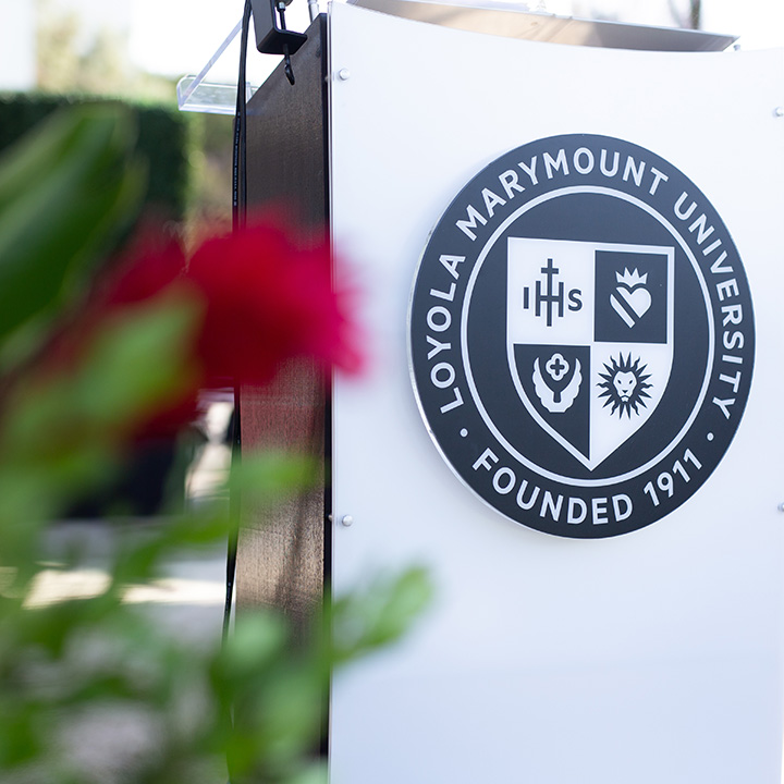 Podium with LMU seal