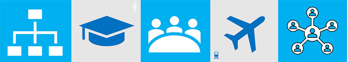 Blue working group icons to symbolize the task of each steering committee 
