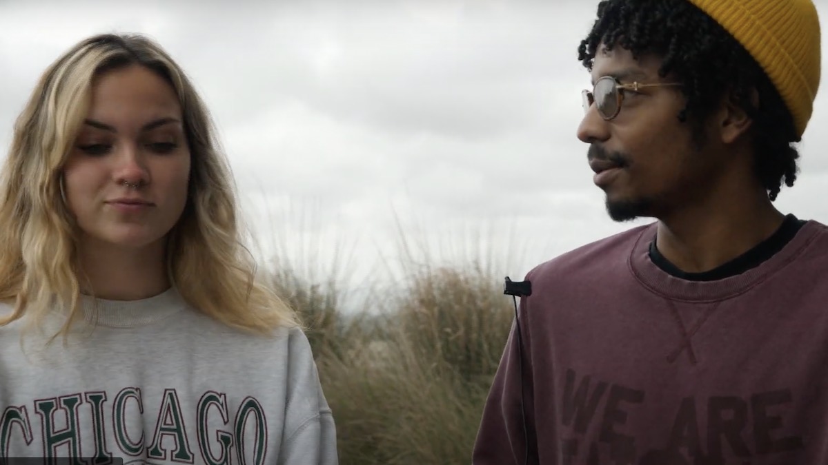 White female and black male student discuss stereotypes