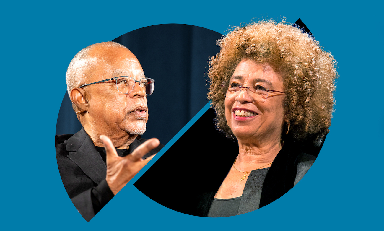 A headshot of Henry Louis Gates and Angela Davis