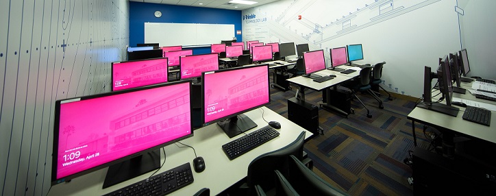 Trimble Lab computers in Pereira Hall