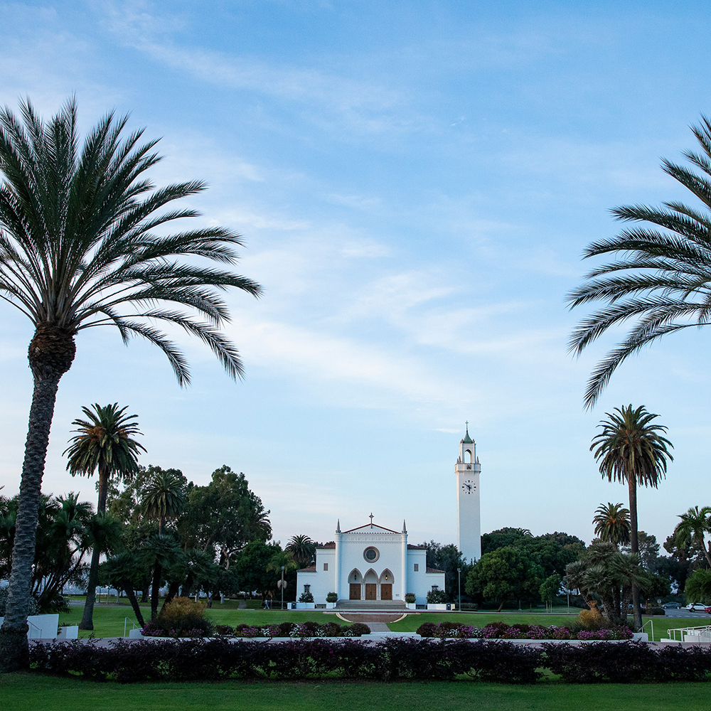 sacred heart chapel in background